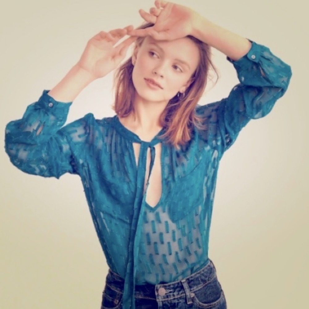 NWT Abercrombie & Fitch Blue Sheer Blouse XS~S Available